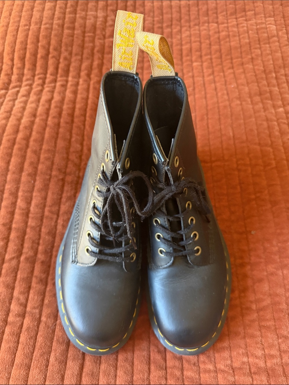 DR. MARTEN’S Black Vegan Leather 1460 Felix Lace-up Boots